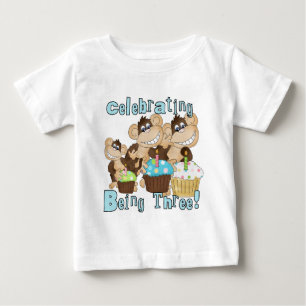 Blue Party Monkeys 3e anniversaire T-shirts et cad