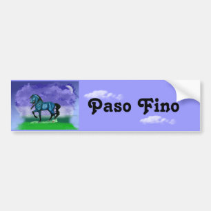 Blue Paso Fino Horse Bumper Sticker