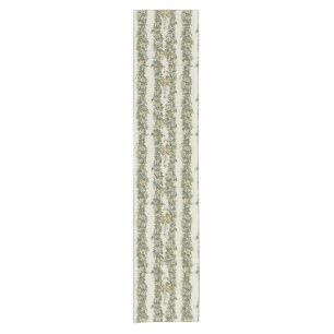 Blue Passion Flower Column Stripe Short Table Runner