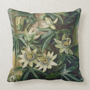 Blue Passion Flower for the 'Temple of Flora' by R Throw Pillow