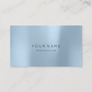 Blue Pastel Abstract Minimal Silk Metallic Business Card