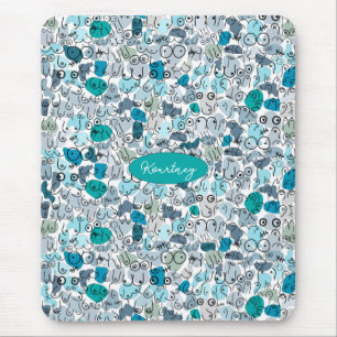 blue pastel breast mouse pad
