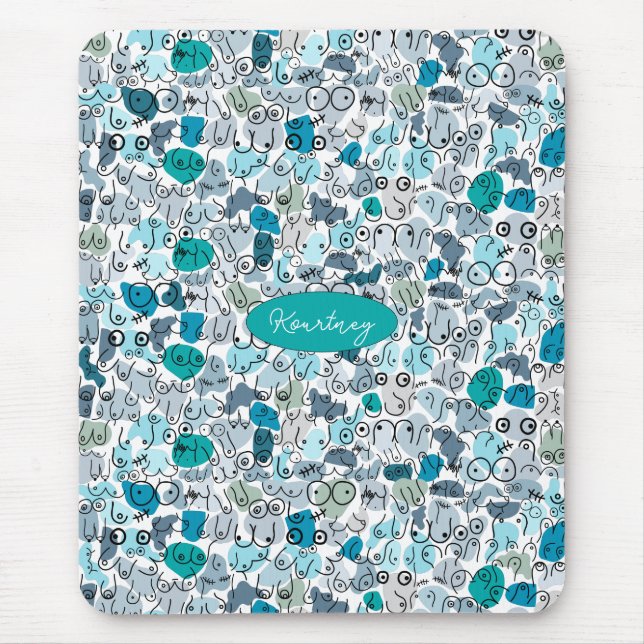 blue pastel breast mouse pad (Front)