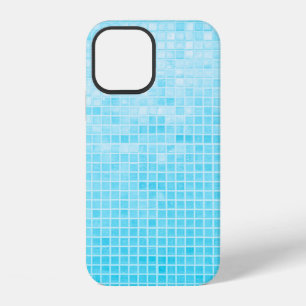 Blue pastel ceramic wall and floor tiles abstract iPhone 12 case