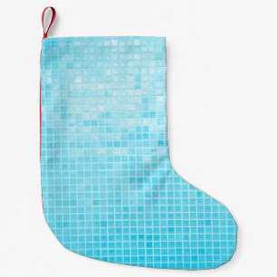 Blue pastel ceramic wall and floor tiles abstract  small christmas stocking