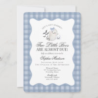 Blue Pastel Cute Ghost Twins Baby Shower
