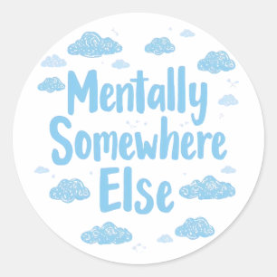 Blue Pastel Daydreamer Saying Classic Round Sticker