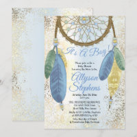 Blue Pastel Dreamcatcher It's A Boy Baby Shower