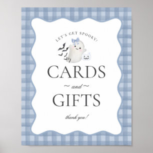 Blue Pastel Little Boo Ghost Cards & Gifts Sign