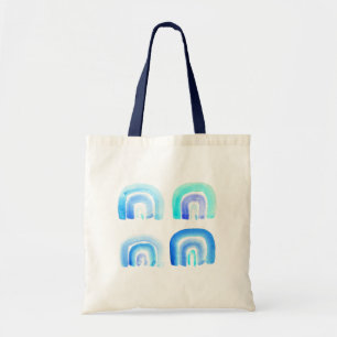 Blue Pastel retro rainbow Tote Bag