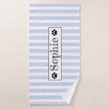 Blue Pastel Stripes Personalized Dog Cat Pet 