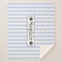 Blue Pastel Stripes Personalized Dog Cat Pet 