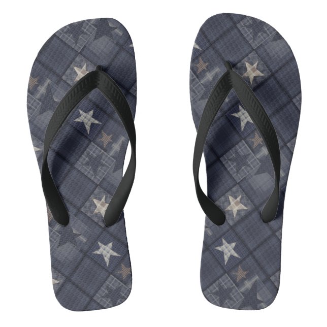 Blue patch flip flops (Footbed)