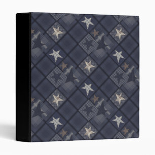 Blue patchwork binder