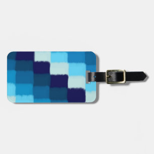 Blue Patchwork Luggage Tag