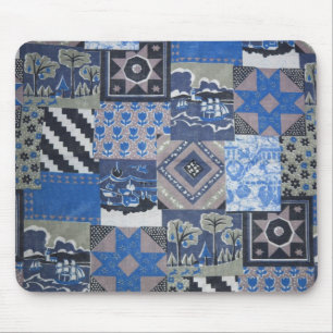 Blue Patchwork Mousepad