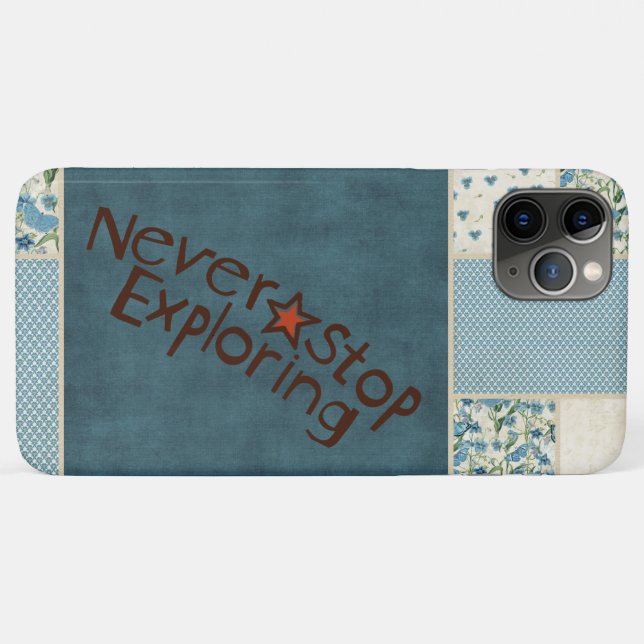 Blue Patchwork Phone Case (Back (Horizontal))