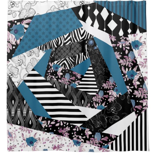 Blue patchwork, popular, patchwork, folk, rustic,  (Front)