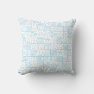 Blue Patchwork Throw Pillow