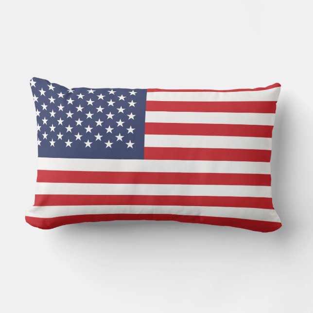  Blue Patriot Flag Lumbar Pillow (Front)