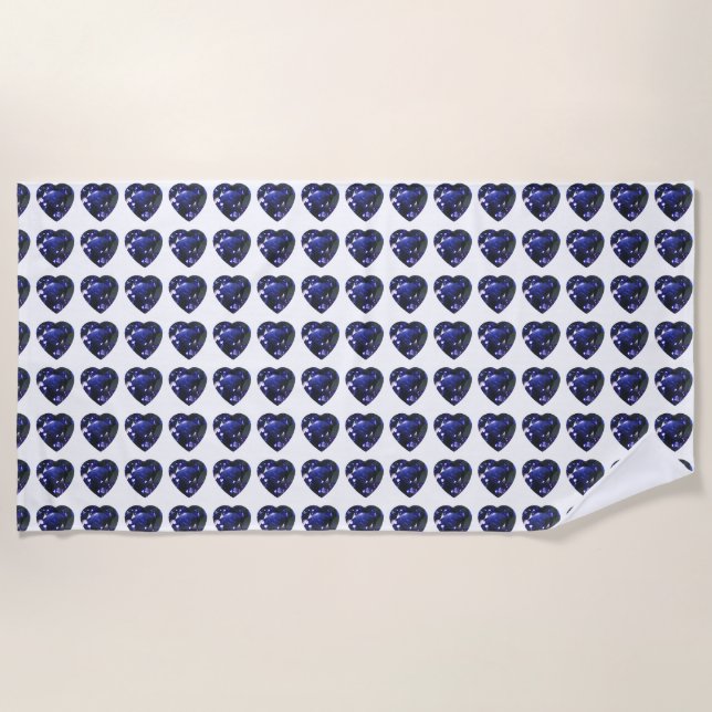 Blue Pattern  Beach Towel (Front)