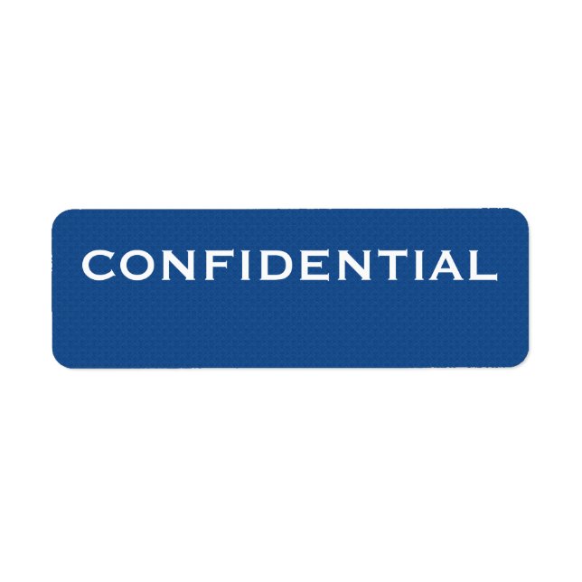 Blue Pattern CONFIDENTIAL label (Front)