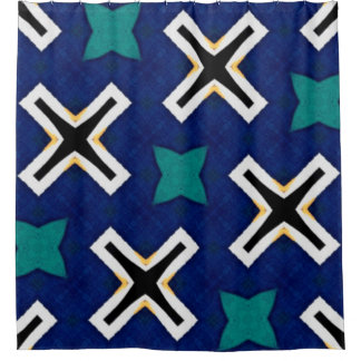 Blue Pattern Designed Shower Curtain