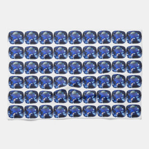 Blue Pattern Kitchen Towel