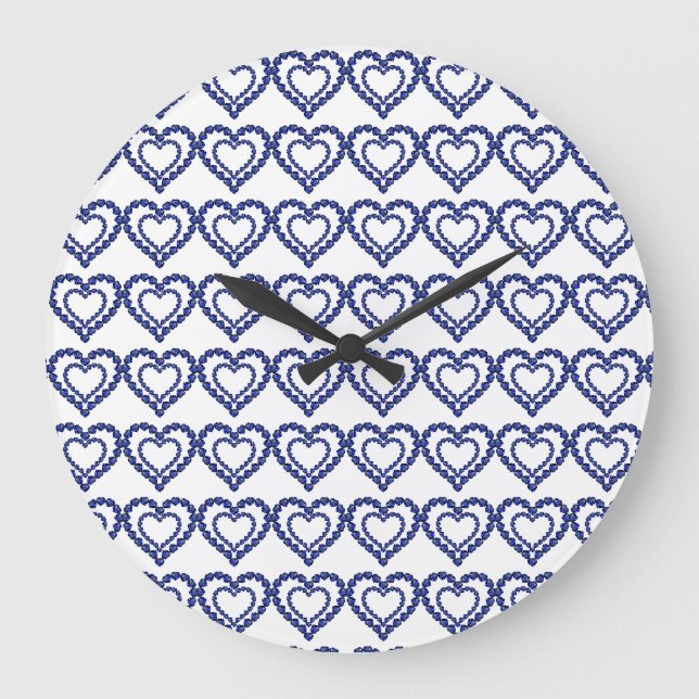 Blue Pattern  Large Clock (Front)