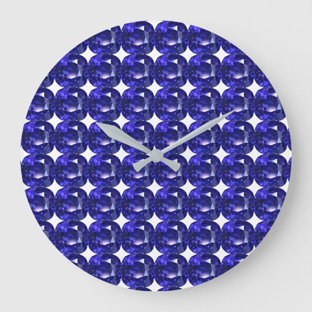 Blue Pattern Large Clock (Front)