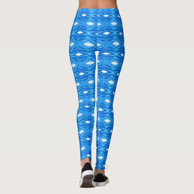 Blue pattern leggings (Back)