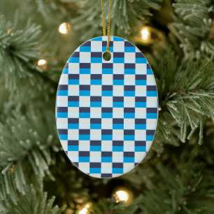 Blue pattern of Gray and Blue Ceramic Ornament