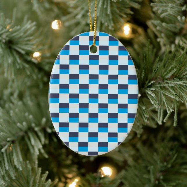 Blue pattern of Gray and Blue Ceramic Ornament (Tree)
