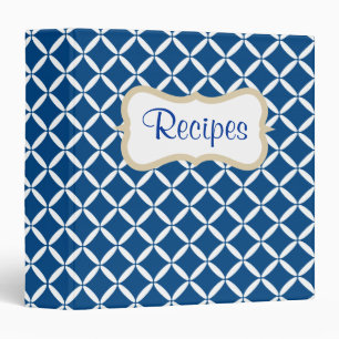 Blue Pattern Recipe Binder