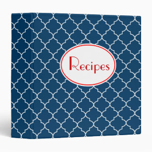 Blue Pattern Recipe Binder