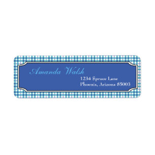 Blue Pattern - Return Address labels