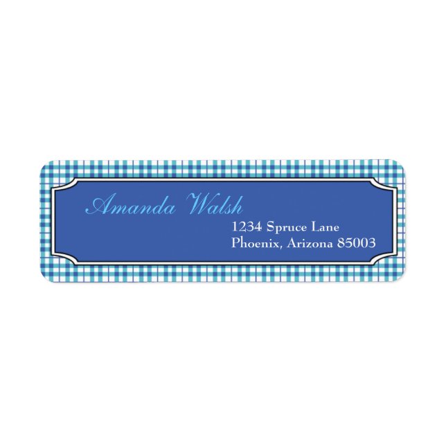 Blue Pattern - Return Address labels (Front)