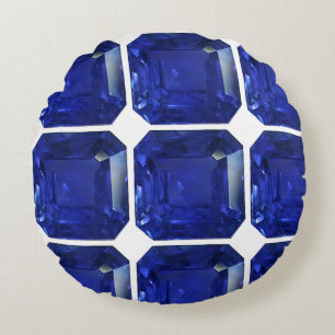 Blue Pattern  Round Pillow