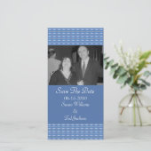 blue pattern Save the Date (Standing Front)
