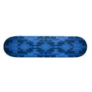 Blue Pattern Skateboard
