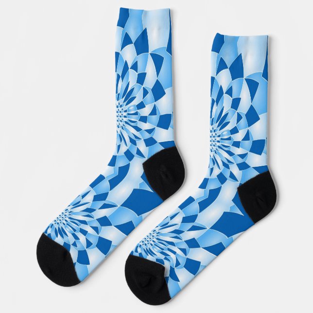 Blue Pattern Socks (Left)