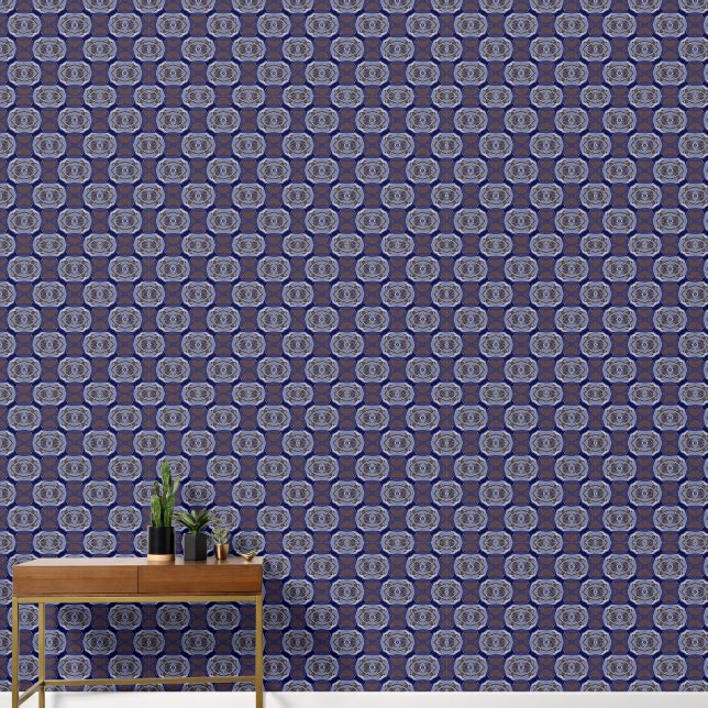 Blue Pattern Wallpaper (Hallway)