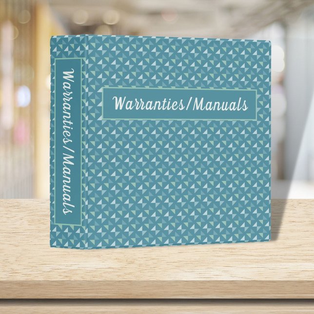 Blue Pattern Warranties and Manuals Organizer Binder (Creator Uploaded)