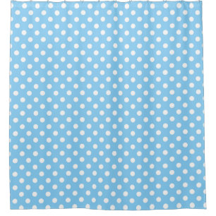 blue pattern with white polka dots