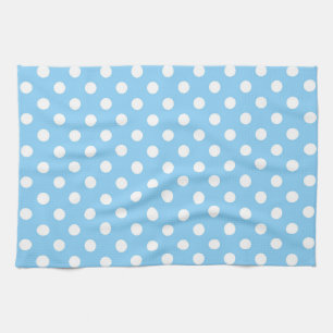 blue pattern with white polka dots  kitchen towel