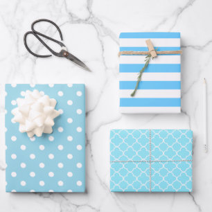 Blue Patterned Wrapping Paper Sheet