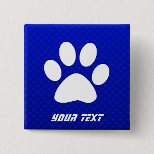 Blue Paw Print 2 Inch Square Button