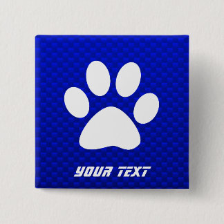 Blue Paw Print 2 Inch Square Button