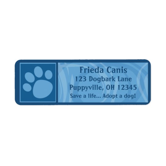 Blue Paw Print Address Labels
