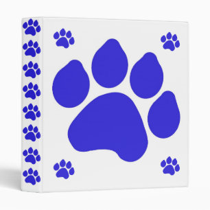 Blue Paw Print Binder